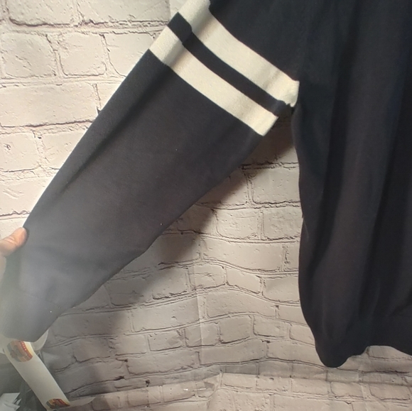 Lacoste L!VE Mens Black White Stripe Pullover Sweater 7 - Picture 13 of 16